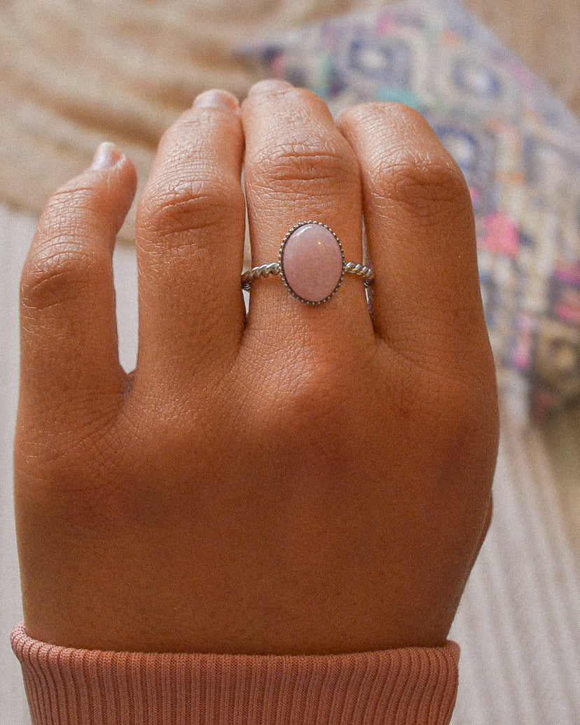 BAGUE ACIER ROSA