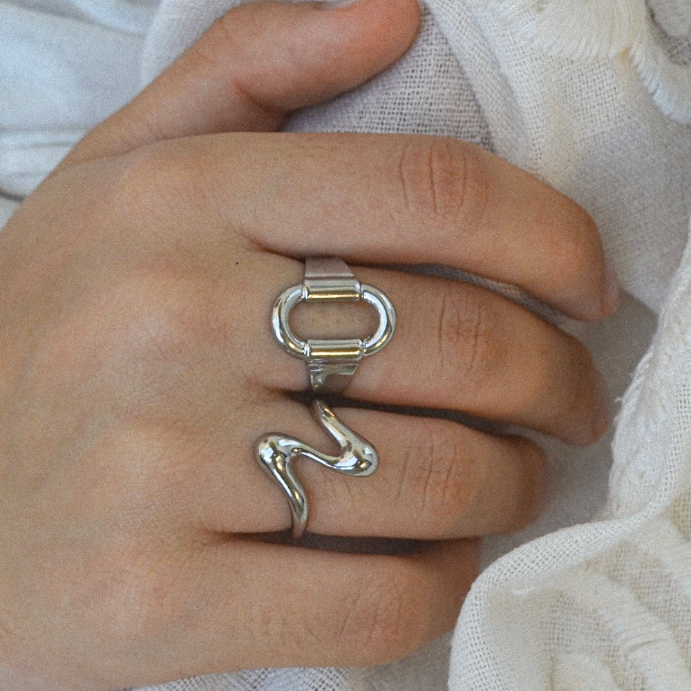  BAGUE ACIER MONA  ZAORA- BIJOUX-ACIER