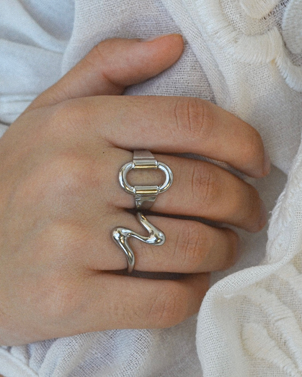  BAGUE ACIER MONA  ZAORA- BIJOUX-ACIER