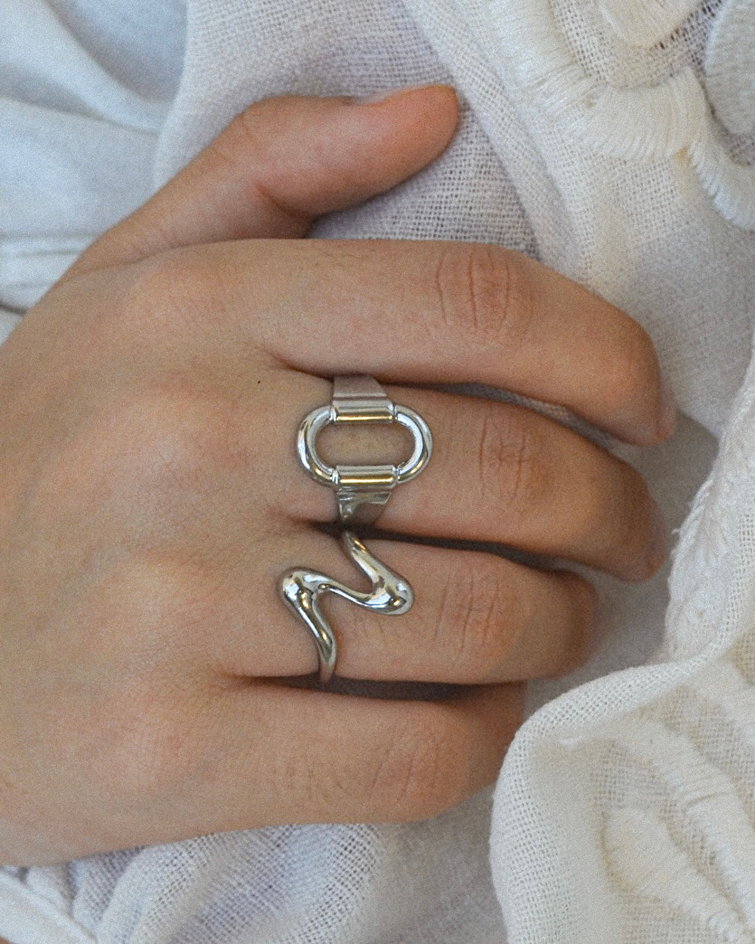  BAGUE ACIER MONA  ZAORA- BIJOUX-ACIER