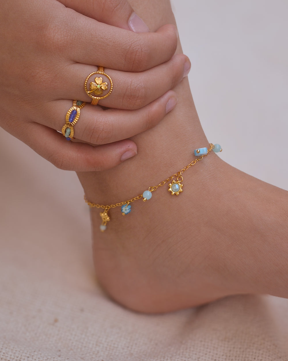  BRACELET DE CHEVILLE ACIER LIA  ZAORA- BIJOUX-ACIER
