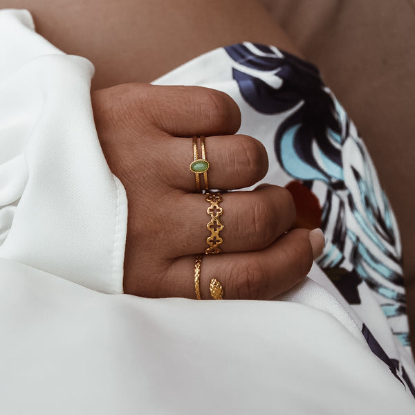  BAGUE CARLA  ZAORA- BIJOUX-PLAQUÉ-OR-ACIER