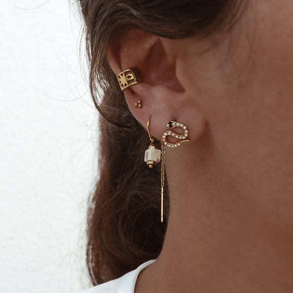  BOUCLE SEIGI  ZAORA- BIJOUX-PLAQUÉ-OR-ACIER