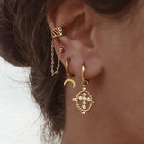  BOUCLE IZIA  ZAORA- BIJOUX-PLAQUÉ-OR-ACIER