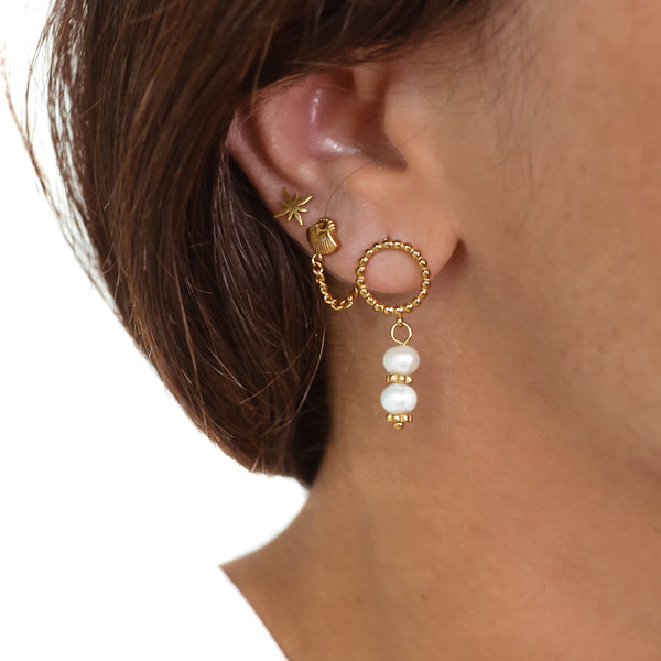  BOUCLES ZANA  ZAORA- BIJOUX-PLAQUÉ-OR-ACIER