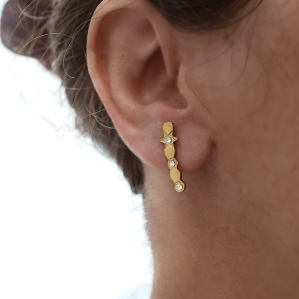  BOUCLE ELEA  ZAORA- BIJOUX-PLAQUÉ-OR-ACIER