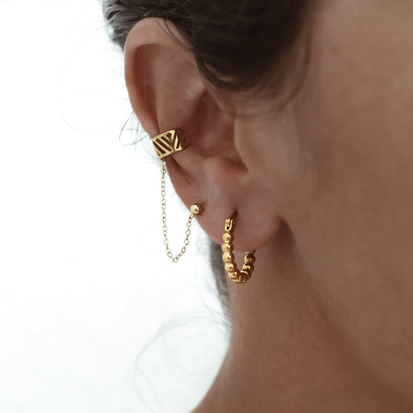  BOUCLE IZÏA  ZAORA- BIJOUX-PLAQUÉ-OR-ACIER