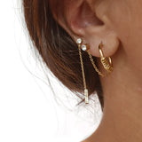  BOUCLES CHILALI  ZAORA- BIJOUX-PLAQUÉ-OR-ACIER
