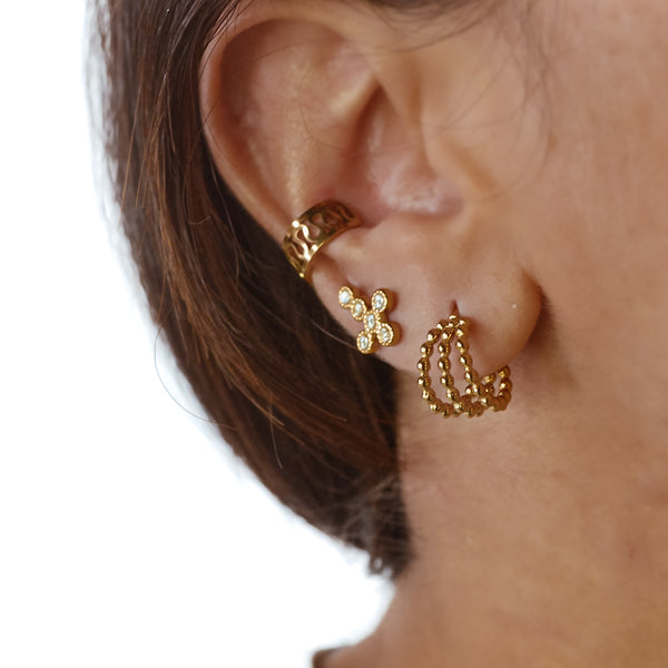  BOUCLES AMA  ZAORA- BIJOUX-PLAQUÉ-OR-ACIER