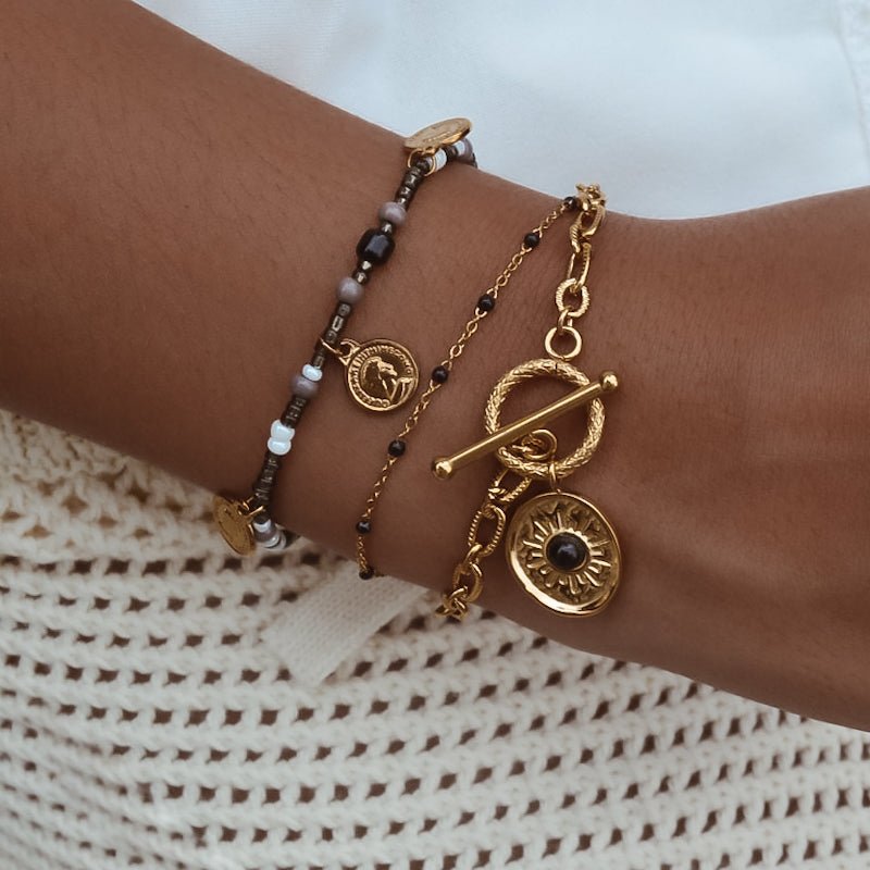  BRACELET RIYA  ZAORA- BIJOUX-PLAQUÉ-OR-ACIER