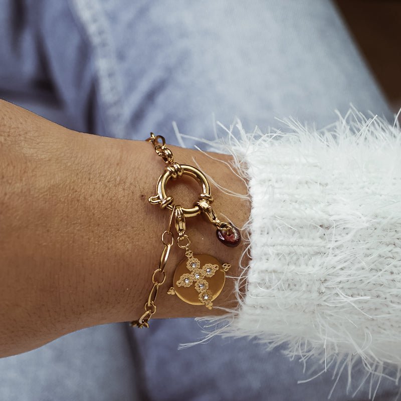  BRACELET SEVERIN  ZAORA- BIJOUX-PLAQUÉ-OR-ACIER